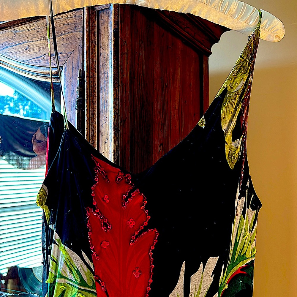 ❤️StunningAlberto Makali100% SilkBeaded&Sequined.GorgeousFloralLeaf patternEUC10 - Picture 9 of 10